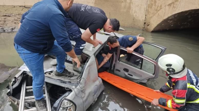 Aydın’da otomobil 10 metreden sulama kanalına uçtu: 2 yaralı