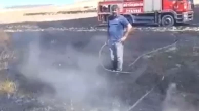 Kayseri’de anız yangını