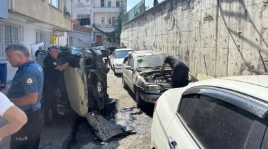 Samsun’da kamyonet otomobilin üzerine düştü: 2 yaralı