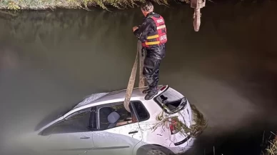 Gece saatlerinde kanala düşen araçtaki iki kişi kurtarılamadı