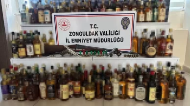 Zonguldak’ta bandrolsüz alkol ve ruhsatsız silahlar ele geçirildi