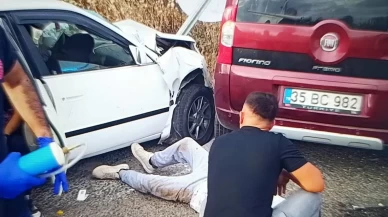 Kiraz’da iki otomobil çarpıştı: 1’i ağır 8 yaralı
