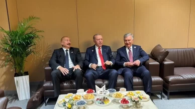 Cumhurbaşkanı Erdoğan, Aliyev ve Mirziyoyev aynı karede!