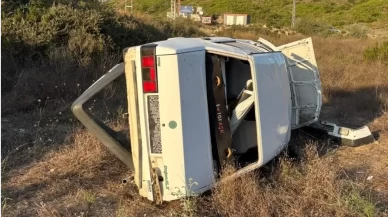 Manavgat’ta otomobil şarampole devrildi: 1 yaralı