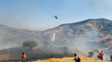 Tunceli Çakaran Vadisi'nde yangın paniği: Alevlere helikopterli müdahale