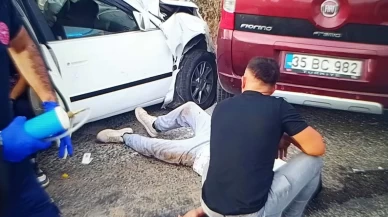 Kiraz’da iki otomobil çarpıştı: 1’i ağır 8 yaralı