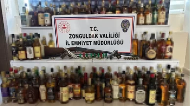 Zonguldak’ta bandrolsüz alkol ve ruhsatsız silahlar ele geçirildi