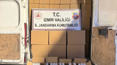 İzmir’de minibüsten 2 milyon 600 bin bandrolsüz makaron çıktı