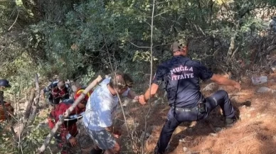 Menteşe’de otomobil uçuruma yuvarlandı