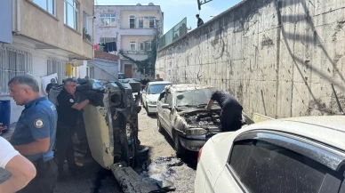 Samsun’da kamyonet otomobilin üzerine düştü: 2 yaralı