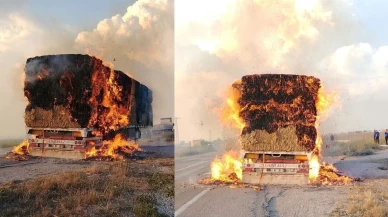 Alevler seyir halindeki tıra sıçradı