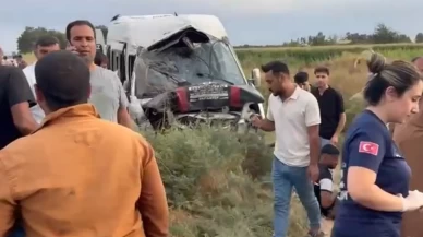 İşçi minibüsü kanala uçtu, 19 yaralı