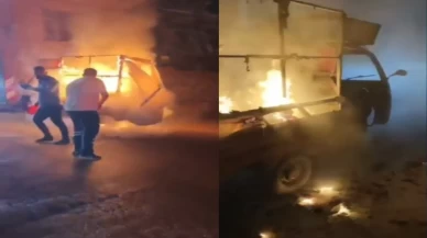 Elektrikli kağıt toplama aracı alev topuna döndü!