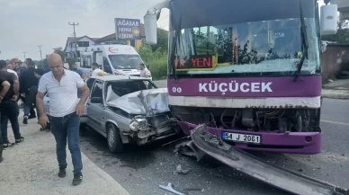 Sakarya'da halk otobüsü kaza yaptı! Yaralılar var