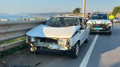 Köpeğe çarpmamak için frene basınca arkadan gelen otomobil çarptı