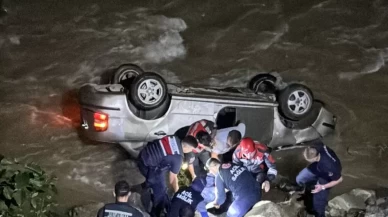 Trabzon’da feci kaza: Dereye yuvarlanan otomobilin sürücüsü öldü