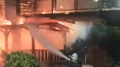 Adana'da asma yaya köprüsünde korkutan yangın