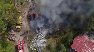 Zonguldak’ta yakılan lastikler ortalığı savaş alanına çevirdi