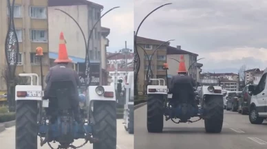 Traktör sürücüsü başına duba geçirdi