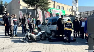 Tavşanlı’da sanayi içinde otomobille motosiklet çarpıştı