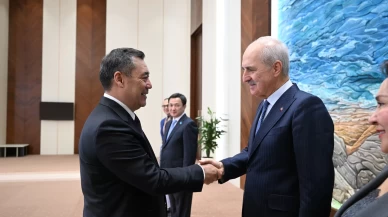 TBMM Başkanı Numan Kurtulmuş, Kırgızistan Cumhurbaşkanı Caparov ile görüştü