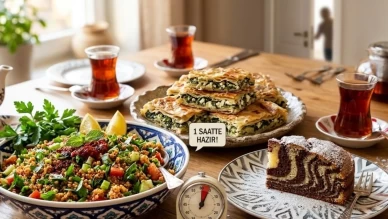 1 saatte hazır şipşak menü: Kısır, ıspanaklı börek ve zebra kek!