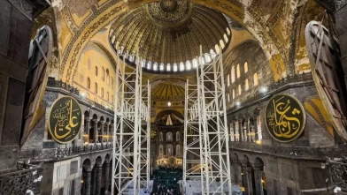 Ayasofya’da tarihi restorasyon başladı