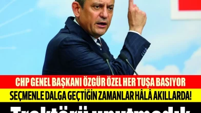 Seçmene bedava traktör vereceklerini duyurup, ardından "Çarpıcı olsun diye söyledik" diyen Özgür Özel her tuşa basmaya başladı