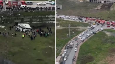 Esenyurt'ta feci kaza! Otobüs şarampole yuvarlandı: Ölü ve yaralılar var