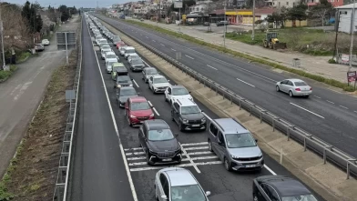 Bayram dönüşü trafik yoğunluğu