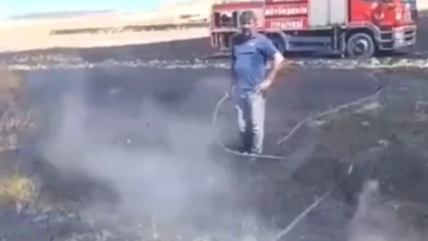 Kayseri’de anız yangını