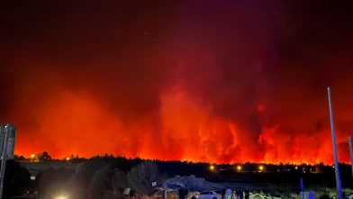 Aksu'da çıkan orman yangını Manavgat'tan görüldü!