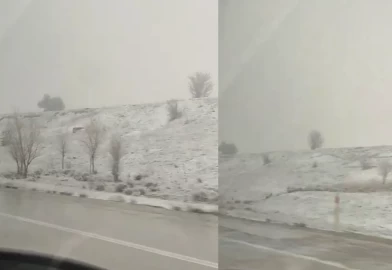 Nisan ortasında kar sürprizi! Yol beyaza büründü