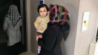 Mahsur kalan çocuğu itfaiye kurtardı