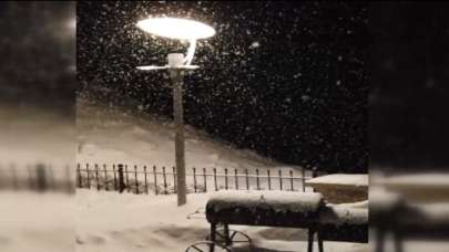 Görenler şaşkına döndü! Lapa lapa kar yağdı