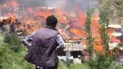 Artvin'in Yusufeli ilçesinde yangın