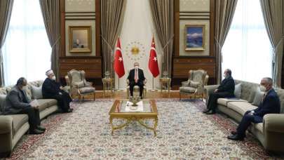 Erdoğan, Mescid-i Aksa İmam Hatibi'ni kabul etti
