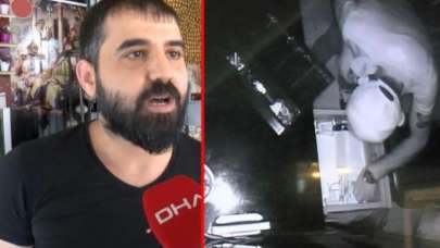 Soyulan esnaf, hırsızın yaptığını ti'ye aldı