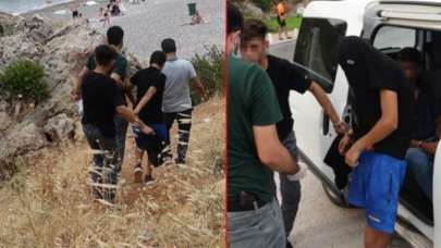 Falezlerde kıskıvrak yakalandılar