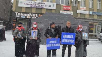 Muşlu anneler kar altında evlat nöbetine devam etti