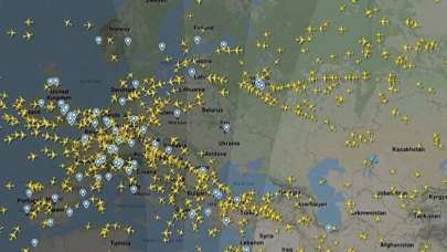 Ukrayna hava sahasında tedirgin eden görüntü!