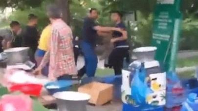 Pazarcılar yankesiciyi ağaca bağladı