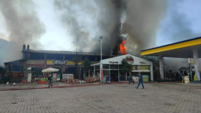 Dinlenme tesisinde yangın çıktı! İtfaiye ekipleri müdahale etti