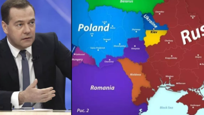 Tepki çeken harita paylaşımı! Ukrayna 4 ülke arasında bölüşüldü