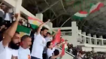 Amedspor Bursaspor maçında PKK paçavrası ve Kürdistan skandalı