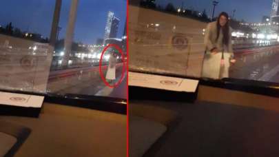 İstanbul'da karanlığın içinden fırlayan pardösülü gizemli kadın ilk kez görüntülendi