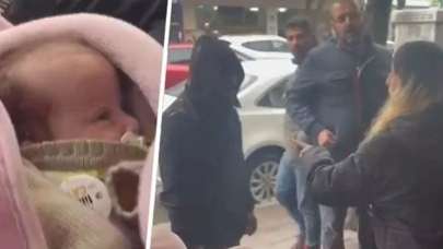 Tartışma sırasında yere atılan bebek koruma altına alındı