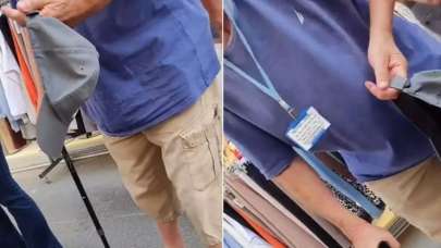 Yaşlı adamdan tesettürlü kadına küstah saldırı