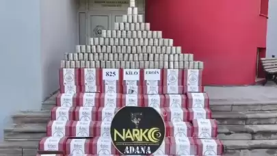 Adana'da 'Narkoçelik-50' operasyonu: 825 kilo eroin ele geçirildi