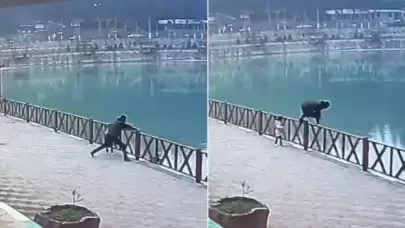 Kızının ardından suya atladı!